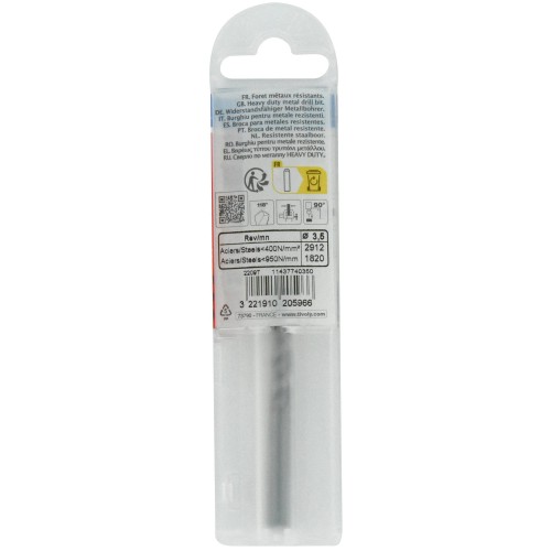 Ø: 3.5 / L: 70 / Broca para metal HSS -Afilado SPLIT POINT (Funda plástico)