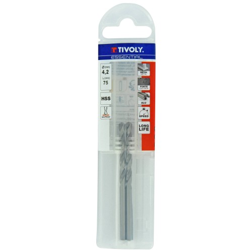 Ø: 4.2 / L: 75 / Broca para metal HSS -Afilado SPLIT POINT (Funda plástico)