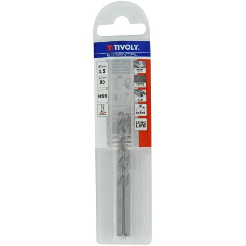 Ø: 4.5 / L: 80 / Broca para metal HSS -Afilado SPLIT POINT (Funda plástico)