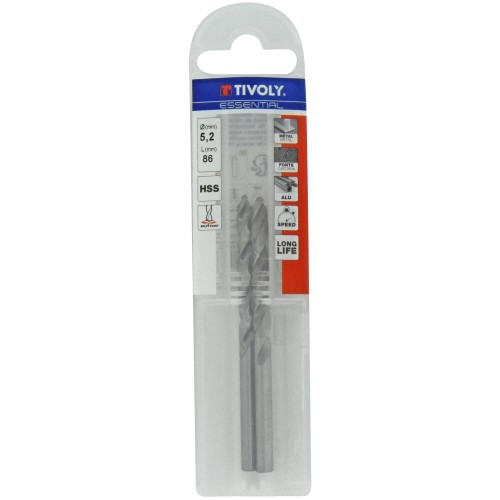 Ø: 5.2 / L: 86 / Broca para metal HSS -Afilado SPLIT POINT (Funda plástico)