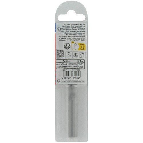 Ø: 5.2 / L: 86 / Broca para metal HSS -Afilado SPLIT POINT (Funda plástico)