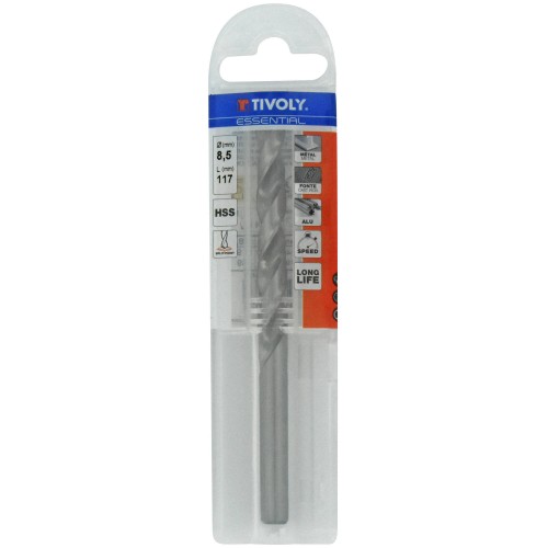 Ø: 8.5 / L: 117 / Broca para metal HSS -Afilado SPLIT POINT (Funda plástico)
