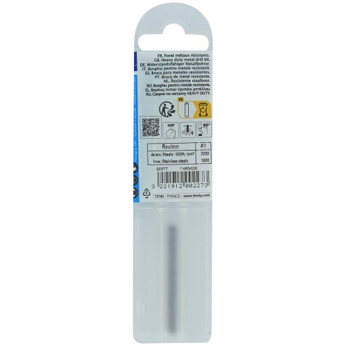 Ø: 2 / L: 49 / Broca para metal HSS-E5 (cobalto 5 %) -Afilado SPLIT POINT -Graduada SLR (Funda plástico)
