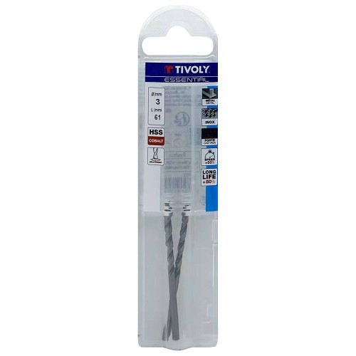 Ø: 3 / L: 61 / Broca para metal HSS-E5 (cobalto 5 %) -Afilado SPLIT POINT -Graduada SLR (Funda plástico)