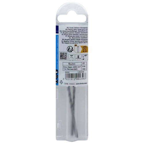 Ø: 3 / L: 61 / Broca para metal HSS-E5 (cobalto 5 %) -Afilado SPLIT POINT -Graduada SLR (Funda plástico)