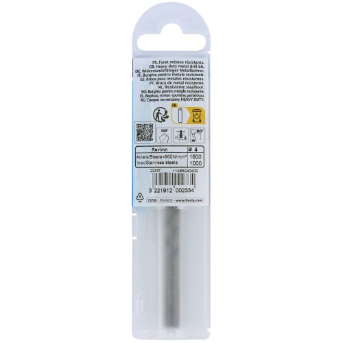 Ø: 4 / L: 75 / Broca para metal HSS-E5 (cobalto 5 %) -Afilado SPLIT POINT -Graduada SLR (Funda plástico)