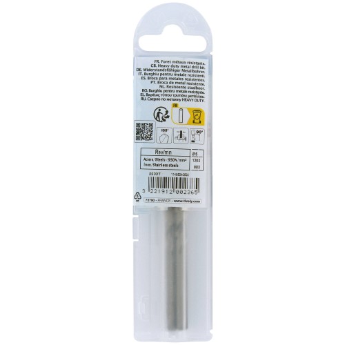 Ø: 5 / L: 86 / Broca para metal HSS-E5 (cobalto 5 %) -Afilado SPLIT POINT -Graduada SLR (Funda plástico)