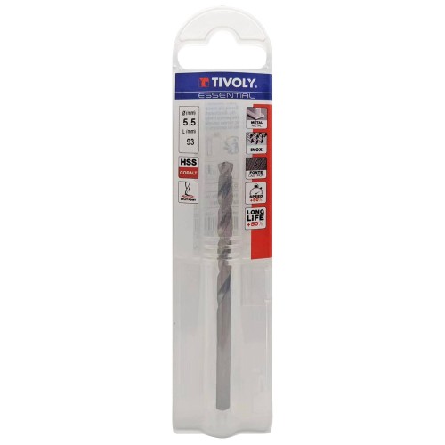 Ø: 5.5 / L: 93 / Broca para metal HSS-E5 (cobalto 5 %) -Afilado SPLIT POINT -Graduada SLR (Funda plástico)