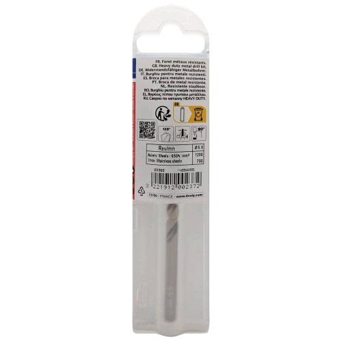 Ø: 5.5 / L: 93 / Broca para metal HSS-E5 (cobalto 5 %) -Afilado SPLIT POINT -Graduada SLR (Funda plástico)