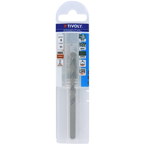 Ø: 6 / L: 93 / Broca para metal HSS-E5 (cobalto 5 %) -Afilado SPLIT POINT -Graduada SLR (Funda plástico)