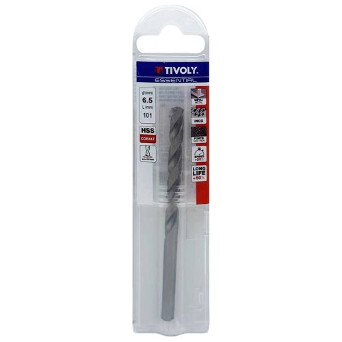 Ø: 6.5 / L: 101 / Broca para metal HSS-E5 (cobalto 5 %) -Afilado SPLIT POINT -Graduada SLR (Funda plástico)