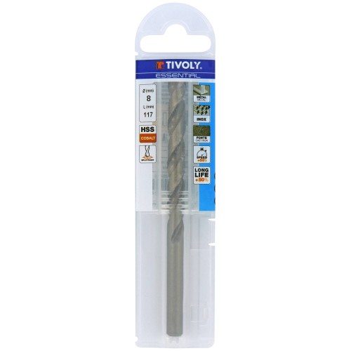 Ø: 8 / L: 117 / Broca para metal HSS-E5 (cobalto 5 %) -Afilado SPLIT POINT -Graduada SLR (Funda plástico)