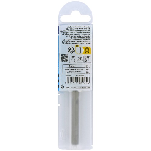 Ø: 8 / L: 117 / Broca para metal HSS-E5 (cobalto 5 %) -Afilado SPLIT POINT -Graduada SLR (Funda plástico)