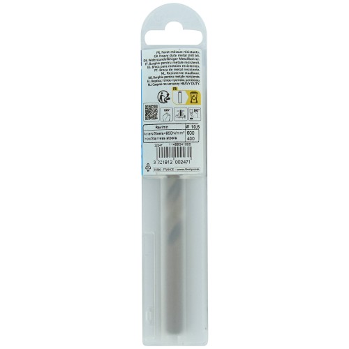 Ø: 10.5 / L: 133 / Broca para metal HSS-E5 (cobalto 5 %) -Afilado SPLIT POINT -Graduada SLR (Funda plástico)