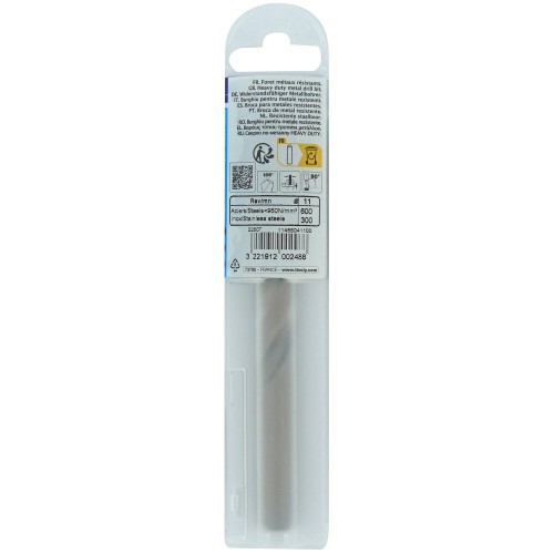 Ø: 11 / L: 142 / Broca para metal HSS-E5 (cobalto 5 %) -Afilado SPLIT POINT -Graduada SLR (Funda plástico)