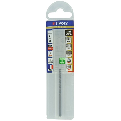 Ø: 3 / L: 61 / Broca para metal HSS-E5 (cobalto 5 %) -Afilado SPLIT POINT -Graduada SLR (Funda plástico)
