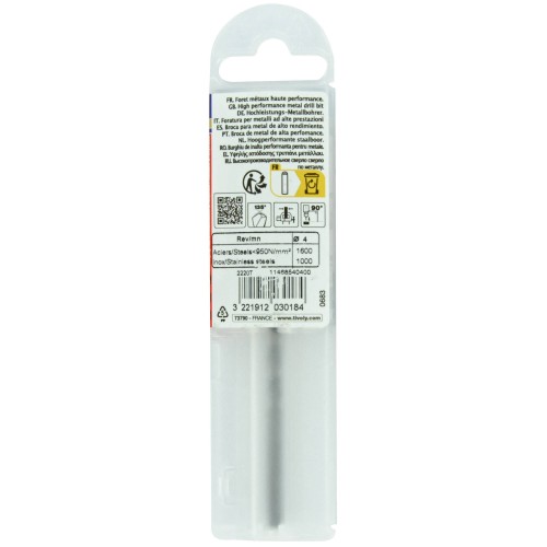 Ø: 4 / L: 75 / Broca para metal HSS-E5 (cobalto 5 %) -Afilado SPLIT POINT -Graduada SLR (Funda plástico)