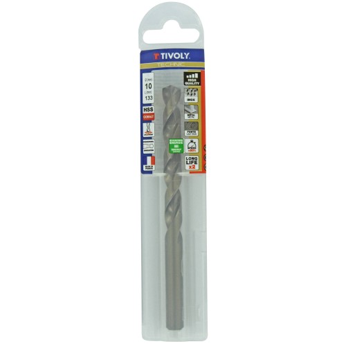Ø: 10 / L: 133 / Broca para metal HSS-E5 (cobalto 5 %) -Afilado SPLIT POINT -Graduada SLR (Funda plástico)