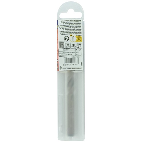 Ø: 10.5 / L: 133 / Broca para metal HSS-E5 (cobalto 5 %) -Afilado SPLIT POINT -Graduada SLR (Funda plástico)