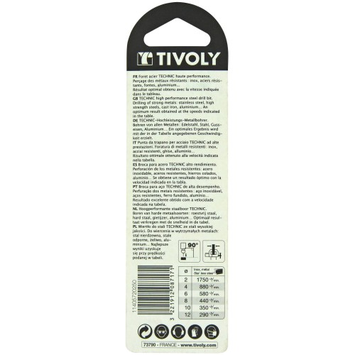 Ø: 2.5 / L: 95 / Broca para metal HSS-E5 (cobalto 5 %) -Serie larga -Afilado SPLIT POINT (Blíster)