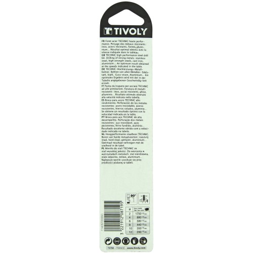 Ø: 3.5 / L: 112 / Broca para metal HSS-E5 (cobalto 5 %) -Serie larga -Afilado SPLIT POINT (Blíster)