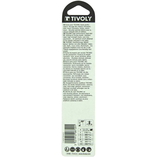 Ø: 4 / L: 119 / Broca para metal HSS-E5 (cobalto 5 %) -Serie larga -Afilado SPLIT POINT (Blíster)