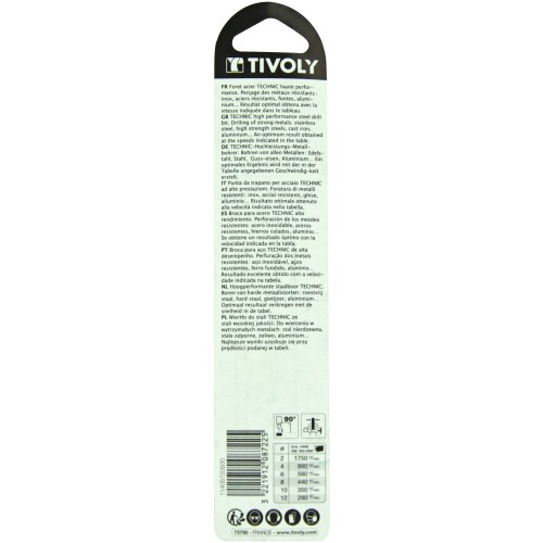 Ø: 5 / L: 132 / Broca para metal HSS-E5 (cobalto 5 %) -Serie larga -Afilado SPLIT POINT (Blíster)