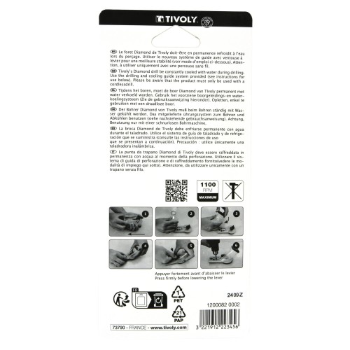5 piezas - 4 brocas para azulejos Ø 5 a 10 mm + 1 guía