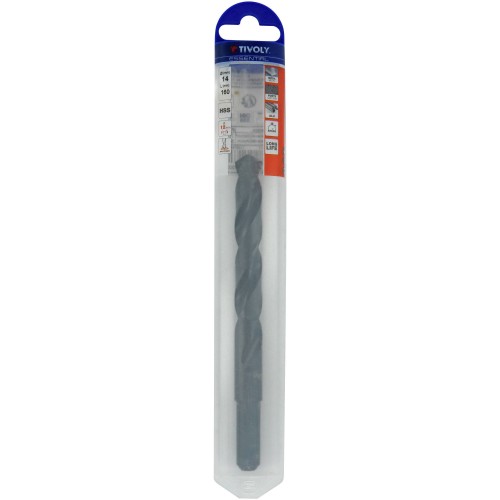 Ø: 14 / L: 160 / Broca para metal HSS -Tratamiento STEAM -Mango reducido (Funda plástico)