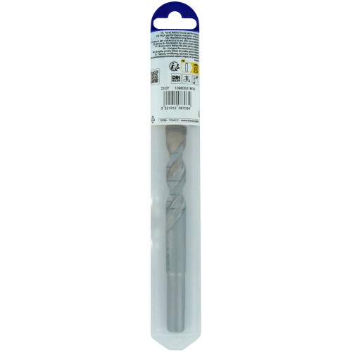 Ø: 16 / Broca para hormigón -Placa de Metal Duro con punta de centrado -Mango cilíndrico de 3 caras planas (Blíster) / L: 160