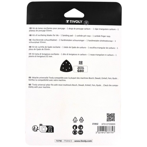 Kit 3 piezas para lijado