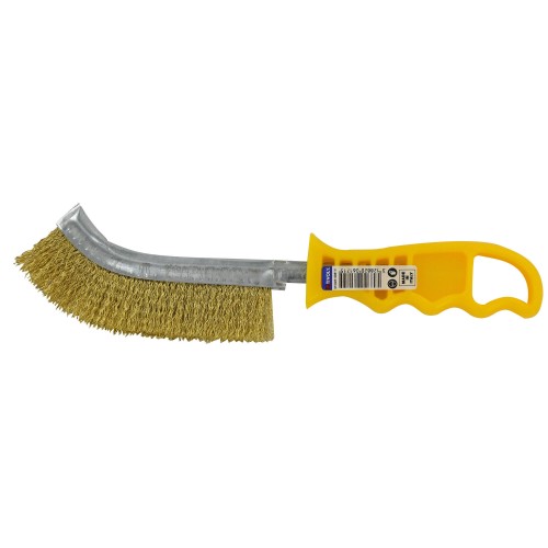 Cepillos ERGONÓMICOS -Convexos -Hilos de acero, acero inoxidable, latón o nailon (Embalaje unitario) / Acero latonado / 0.3