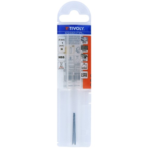 Ø: 1 / L: 34 / Broca para metal HSS - Tratamiento STEAM -Afilado SPLIT POINT (Funda plástico)