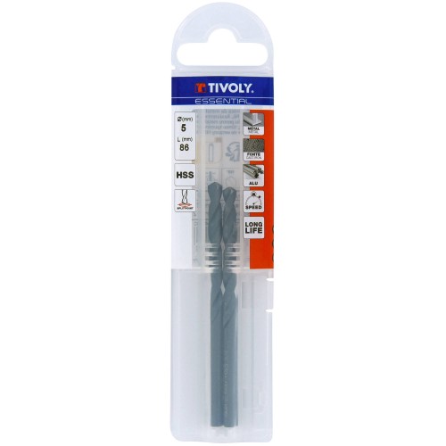 Ø: 5 / L: 86 / Broca para metal HSS - Tratamiento STEAM -Afilado SPLIT POINT (Funda plástico)