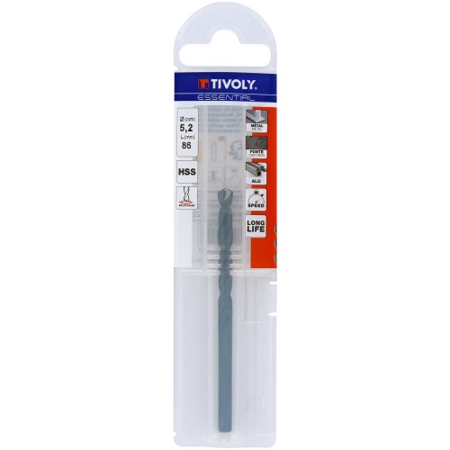 Ø: 5.2 / L: 86 / Broca para metal HSS - Tratamiento STEAM -Afilado SPLIT POINT (Funda plástico)