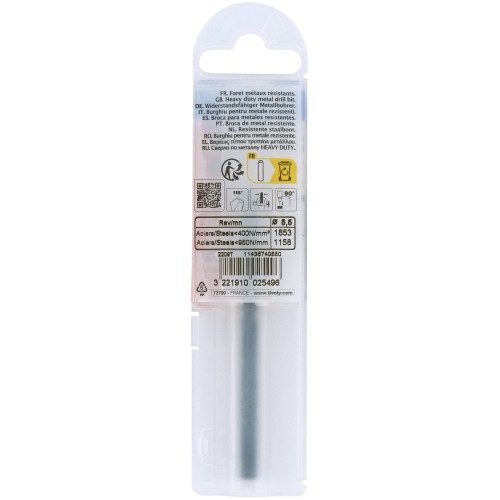 Ø: 5.5 / L: 93 / Broca para metal HSS - Tratamiento STEAM -Afilado SPLIT POINT (Funda plástico)