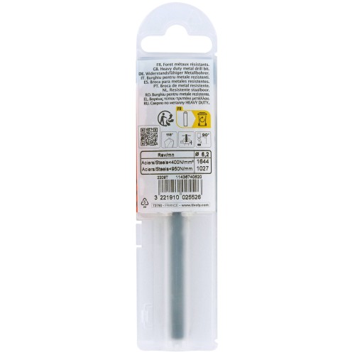Ø: 6.2 / L: 101 / Broca para metal HSS - Tratamiento STEAM -Afilado SPLIT POINT (Funda plástico)