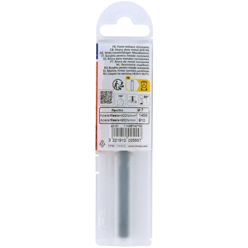 Ø: 7 / L: 109 / Broca para metal HSS - Tratamiento STEAM -Afilado SPLIT POINT (Funda plástico)