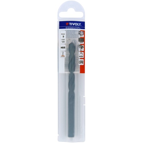 Ø: 9 / L: 125 / Broca para metal HSS - Tratamiento STEAM -Afilado SPLIT POINT (Funda plástico)