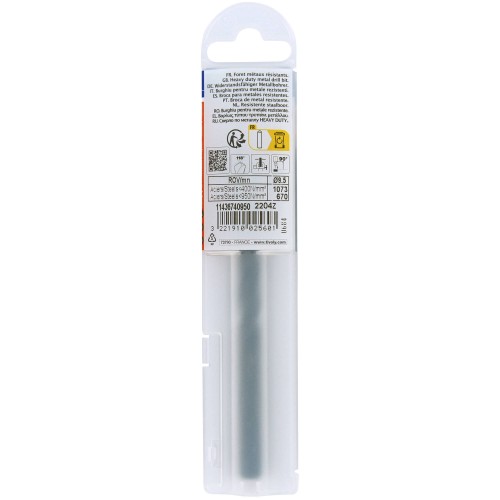 Ø: 9.5 / L: 125 / Broca para metal HSS - Tratamiento STEAM -Afilado SPLIT POINT (Funda plástico)