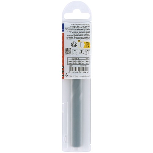 Ø: 12 / L: 151 / Broca para metal HSS - Tratamiento STEAM -Afilado SPLIT POINT (Funda plástico)