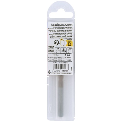 Ø: 7.5 / L: 109 / Broca para metal HSS FURIUS -Recubrimiento FUSIO -Afilado SPLIT POINT (Funda plástico)