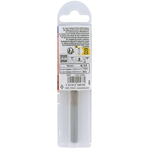 Ø: 8.5 / L: 117 / Broca para metal HSS FURIUS -Recubrimiento FUSIO -Afilado SPLIT POINT (Funda plástico)