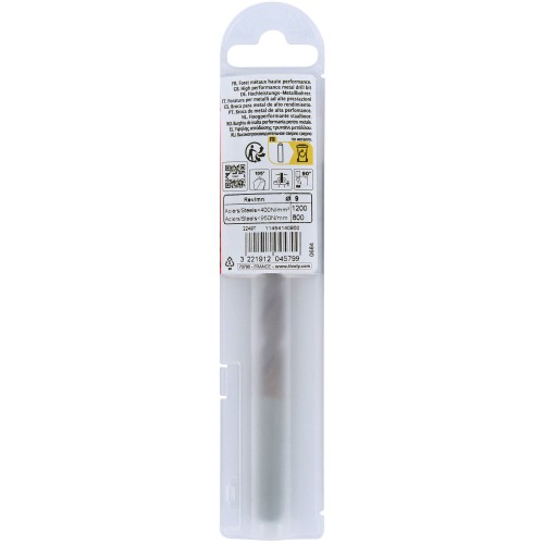 Ø: 9 / L: 125 / Broca para metal HSS FURIUS -Recubrimiento FUSIO -Afilado SPLIT POINT (Funda plástico)