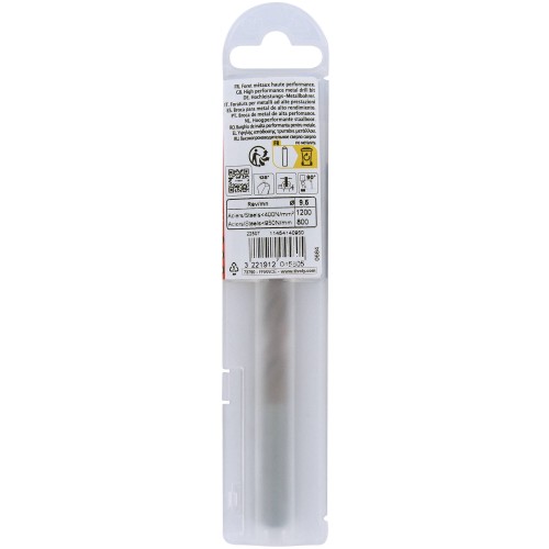 Ø: 9.5 / L: 125 / Broca para metal HSS FURIUS -Recubrimiento FUSIO -Afilado SPLIT POINT (Funda plástico)