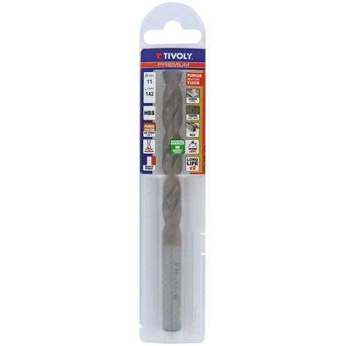 Ø: 11 / L: 142 / Broca para metal HSS FURIUS -Recubrimiento FUSIO -Afilado SPLIT POINT (Funda plástico)