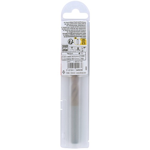 Ø: 11 / L: 142 / Broca para metal HSS FURIUS -Recubrimiento FUSIO -Afilado SPLIT POINT (Funda plástico)