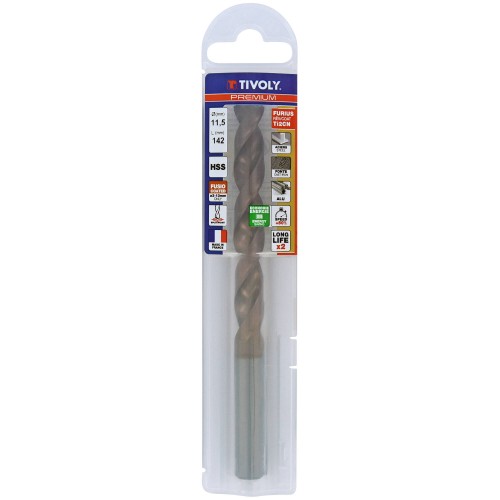 Ø: 11.5 / L: 142 / Broca para metal HSS FURIUS -Recubrimiento FUSIO -Afilado SPLIT POINT (Funda plástico)