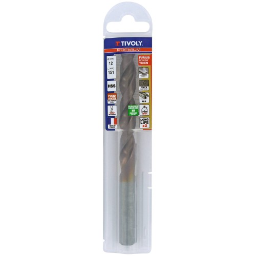 Ø: 12 / L: 151 / Broca para metal HSS FURIUS -Recubrimiento FUSIO -Afilado SPLIT POINT (Funda plástico)