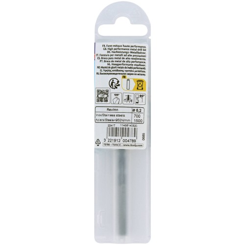 Ø: 5.2 / L: 86 / Broca para metal HSSE TBX | Recubrimiento TiALN | Afilado 4 caras (Funda plástico)